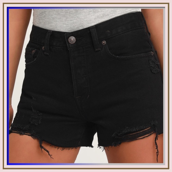 Sofia Black Denim Shorts - Picture 2 of 3